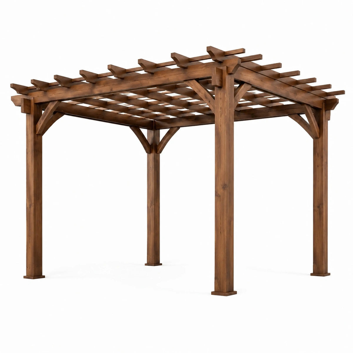 Pérgola de madera de pino tratada 3x3 m para exterior