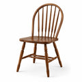 Silla de comedor de madera de roble marrón con respaldo redondo