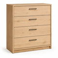 Cajonera de 4 cajones de madera de roble 80x40x90 cm