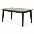 Mesa de comedor de fibra de densidad media y madera color gris y negro 140x80x75 cm