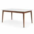 Mesa de mármol y madera de nogal 140x90x75 cm